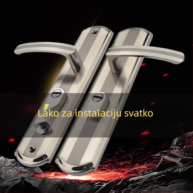 Držač zaključavanja za sigurnosna vrata — željezno tijelo, moderni minimalistički stil, srednja udaljenost 68 mm, razmak rupa 235 mm