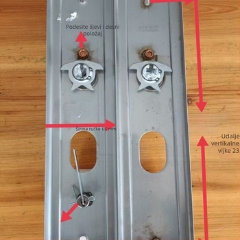 Brava za ručicu vrata od nehrđajućeg čelika – dvostrano protiv provale, model 986602, razmak rupa 235 mm