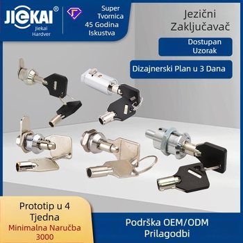 Mehanička brava od cinkove legure s okretivnim jezikom za ormariće i poštanske sandučiće, sjajni kromirani završetak, RoHS, modeli JK301/306/311/312/313/315/520/523/525/535