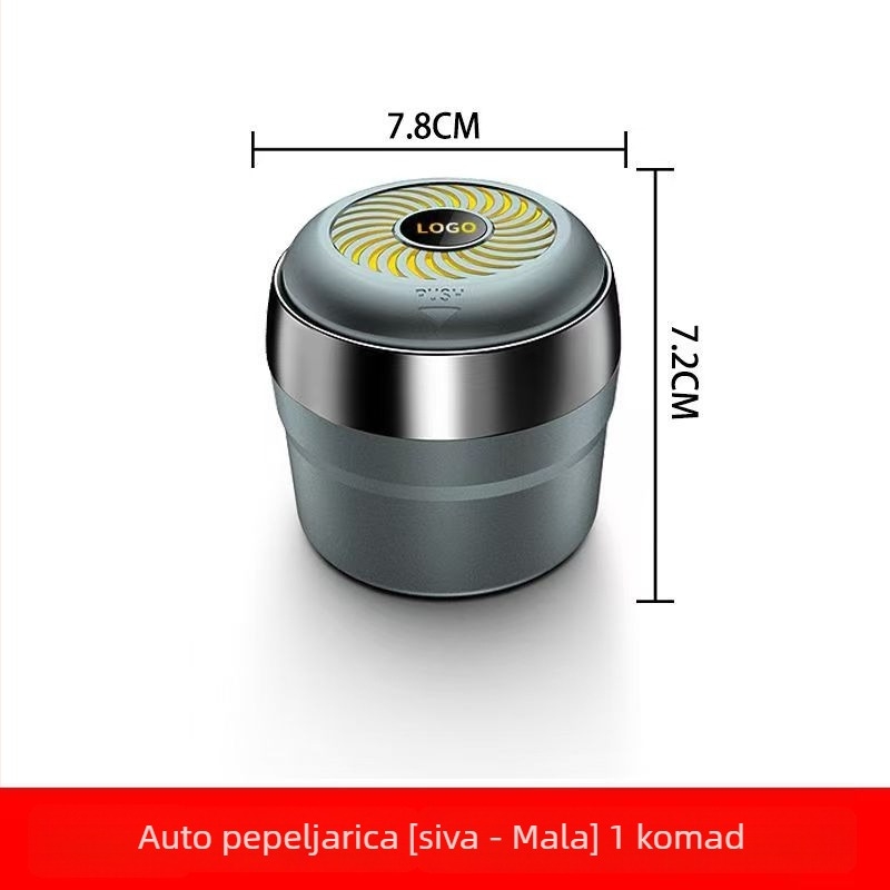 Pepeljara za automobil i dom – višenamjenska s LED ambijentalnim osvjetljenjem, gravirana površina; Materijal: vatrootporan ABS + keramička unutarnja obloga; Modeli: Y250/Y260