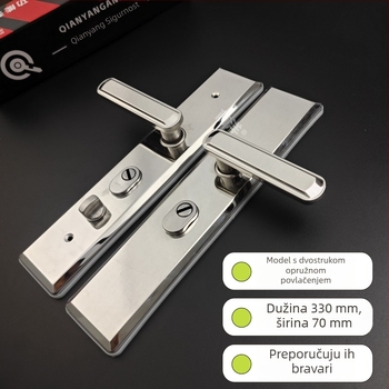 Protivkrađa ručka za vrata, od nehrđajućeg čelika; model: protivkrađa ručka za vrata; tip: ručica s bravirom; primjena: vrata; stil: moderni minimalistički