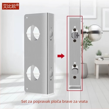 Zaštitna ploča za popravak brave vrata – 304 nehrđajući čelik, model 304-115, Safe and Secure, moderni stil