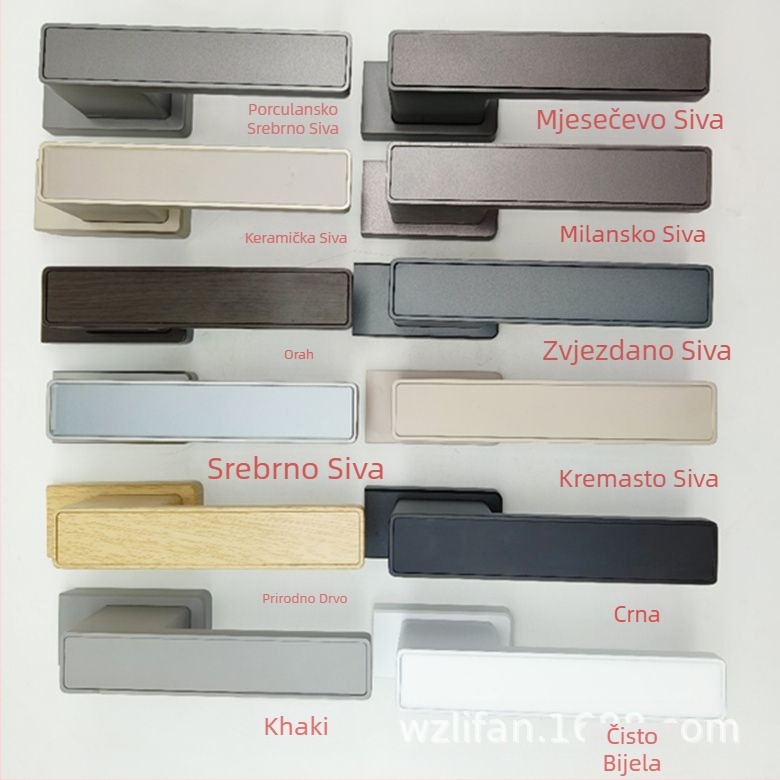 Kuka za vrata s bravom za vrlo uske staklene prozore — Standing Sail 82-166, aluminij, kvaka s bravom, moderni stil