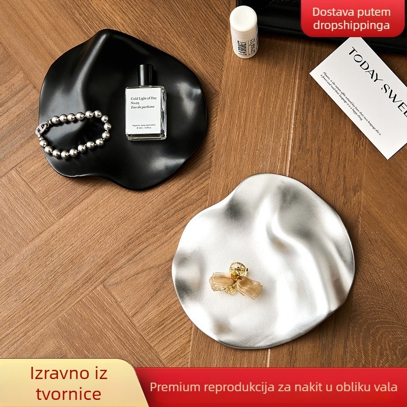 Pladanj za nakit s valovitim oblikom — fotografska rekvizita, ploča za prikaz, luksuzan dekorativni predmet (Light and Shadow Stars)