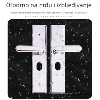 Protivkrađa kvaka za vrata od nehrđajućeg čelika sa debelim pločom, višefunkcijski mehanizam zaključavanja, montaža na površinu, zaključavanje ključem