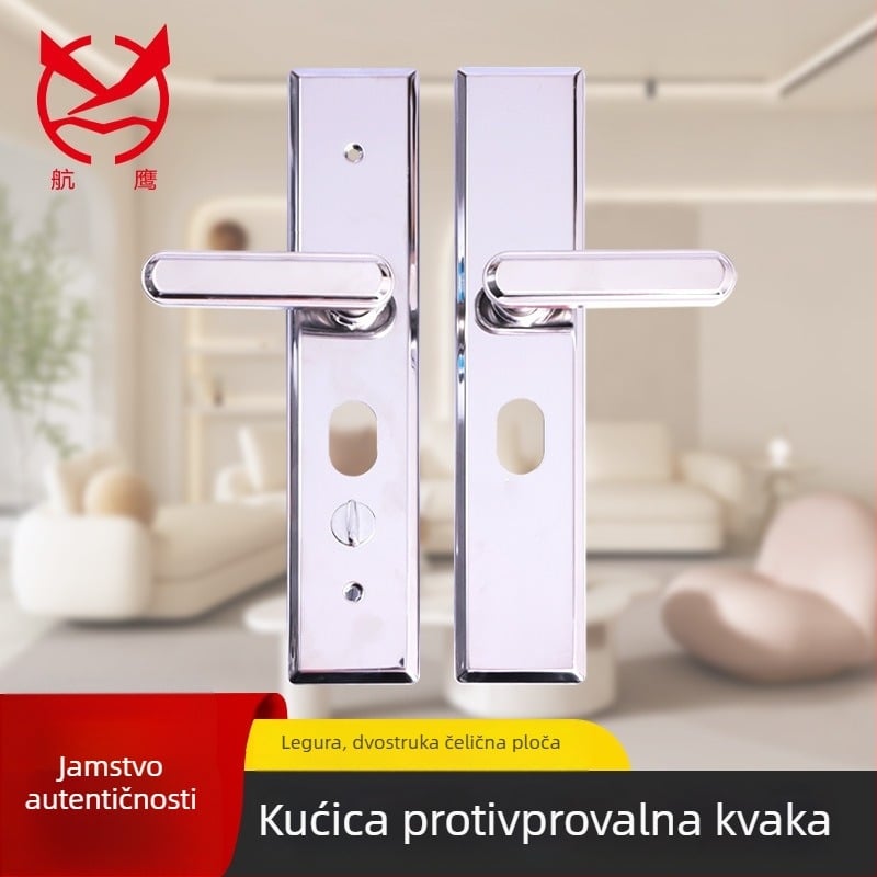 Protivkrađa kvaka za vrata od nehrđajućeg čelika sa debelim pločom, višefunkcijski mehanizam zaključavanja, montaža na površinu, zaključavanje ključem