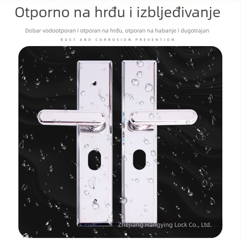 Protivkrađa kvaka za vrata od nehrđajućeg čelika sa debelim pločom, višefunkcijski mehanizam zaključavanja, montaža na površinu, zaključavanje ključem