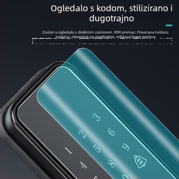 Poluautomatska pametna brava za sigurnosna vrata — memorija za 100 otisaka, više od 20 000 otključavanja, vrijeme skeniranja <0.1 s, lažno prepoznavanje <0.1%, DC napajanje