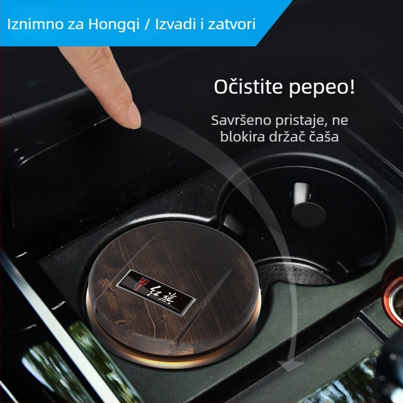 LED keramički pepeljara automobila, model 027, graviranje, dvostruka uporaba kod kuće i u automobilu