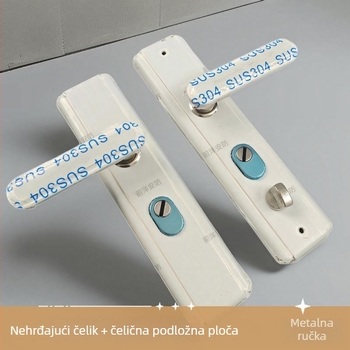 Kvaka za vrata od nehrđajućeg čelika s bravom, model 6602t, moderni minimalistički dizajn, za ulazna, vanjska i protupožarna vrata
