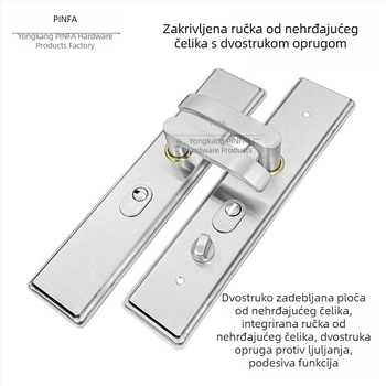 Univerzalni kvaka za vrata s bravom protiv krađe, nehrđajući čelik, ojačana za kućna ulazna vrata, višefunkcijski dodaci