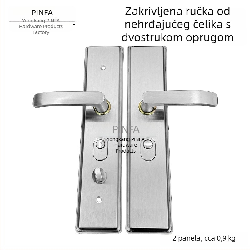 Univerzalni kvaka za vrata s bravom protiv krađe, nehrđajući čelik, ojačana za kućna ulazna vrata, višefunkcijski dodaci