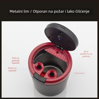 Automobilski pepeljak, plastična konstrukcija, model 042, marka Bosheng, težina 118 g, proces proizvodnje: topljenje