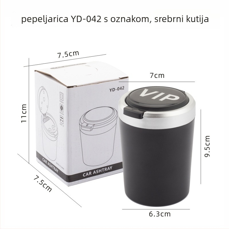 Automobilski pepeljak, plastična konstrukcija, model 042, marka Bosheng, težina 118 g, proces proizvodnje: topljenje