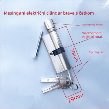 Unutarnji cilindar brave za vrata, aluminijska smjesa, 110 g, model X6 bakar električno otvaranje, stil Light Luxury