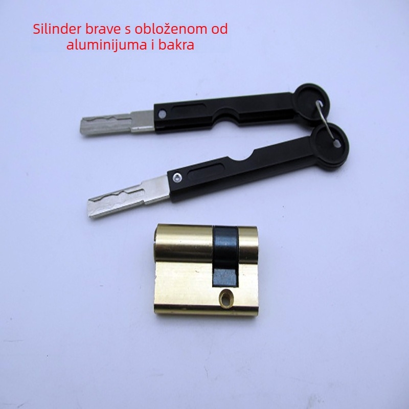 Cilindar za zaključavanje s otiskom prsta | tijelo s aluminijskim omotačem preko bakra | Model 021 | za inženjerska vrata | moderan i jednostavan stil | težina 0,1 kg