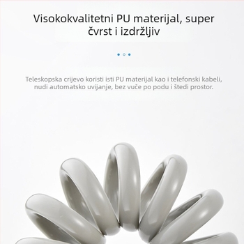 Telekopijska vodovodna cijev s oprugom — tuš glava i raspršivač za WC, model DHG-01, materijal PU, nazivni tlak 1, radna temperatura 0–80 °C, ugradnja zavijanjem
