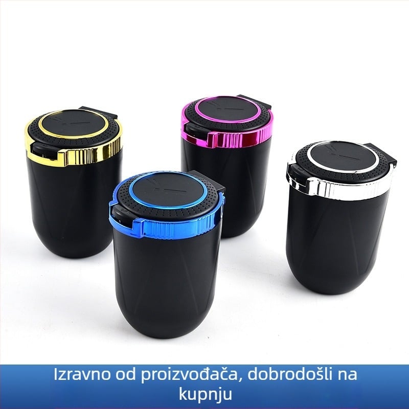 Automobilski pepeljak s poklopcem, ABS + metalni unutarnji sloj; model 69; proces ubrizgavanja; težina 100 g; univerzalno za vozila