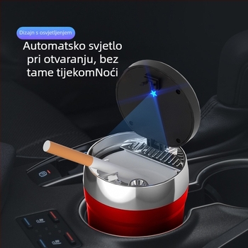 Inteligentna pepeljara za automobil s RGB dišućim svjetlom, ABS/keramika, modeli Y12/Y13, težina 275 g/175 g, mogućnost prilagodbe