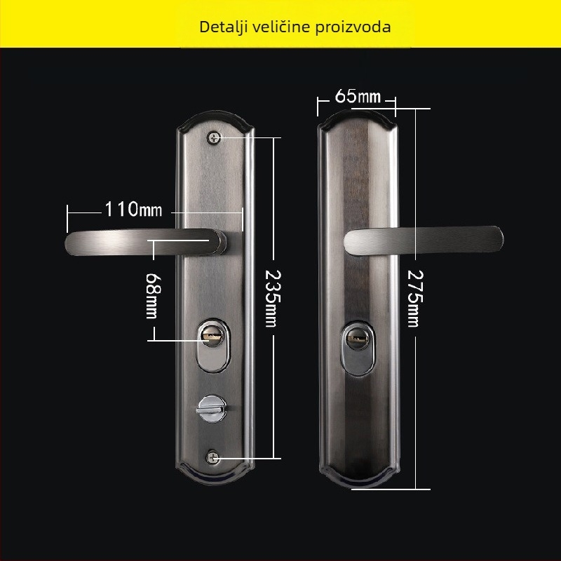 Panel brave na vrata – željezno tijelo; marka EIMING/WEI Ming; model Anti-theft door lock panel-iron; stil moderni minimalistički