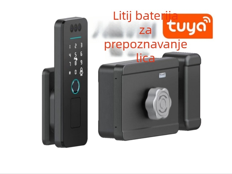 Pametna vanjska brava za vrata s prepoznavanjem lica, prepoznavanjem otiska prsta i lozinkom – vodootporna i otporna na mraz za metalna vrata