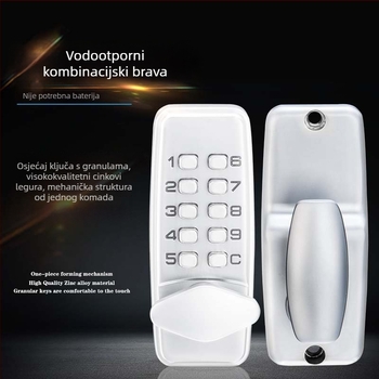Mehanička brava s kodom za vrata, model 380, cinkov legura, za kapije, debljina šipke 1 mm