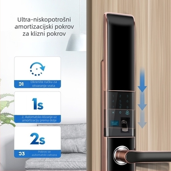 Pametni ključ za vrata s otiskom prsta i lozinkom — model H28, pohranjivanje otisaka 100, vrijeme skeniranja <0.2 s, napajanje DC, za sigurnosna vrata
