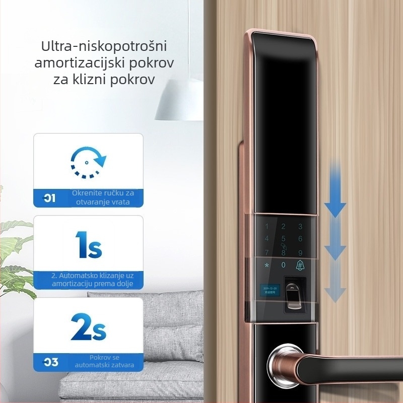 Pametni ključ za vrata s otiskom prsta i lozinkom — model H28, pohranjivanje otisaka 100, vrijeme skeniranja <0.2 s, napajanje DC, za sigurnosna vrata