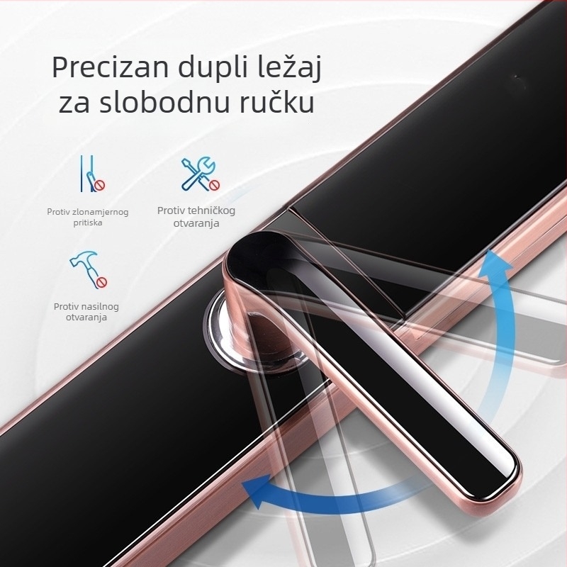 Pametni ključ za vrata s otiskom prsta i lozinkom — model H28, pohranjivanje otisaka 100, vrijeme skeniranja <0.2 s, napajanje DC, za sigurnosna vrata