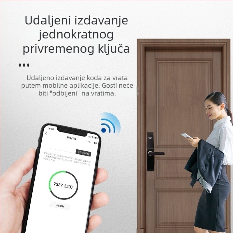 Pametni ključ za vrata s otiskom prsta i lozinkom — model H28, pohranjivanje otisaka 100, vrijeme skeniranja <0.2 s, napajanje DC, za sigurnosna vrata