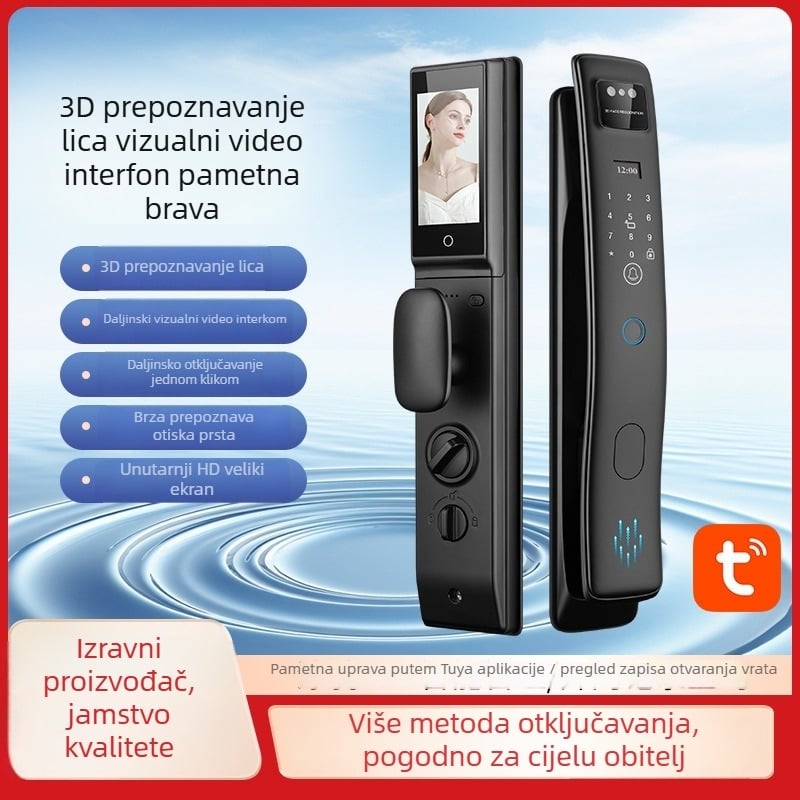 S958max pametna brava za vrata s otiskom prsta, prepoznavanjem lica, videointerkom, lozinkom i daljinskim otvaranjem putem mobitela