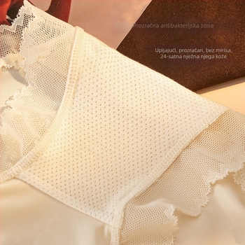 Ženske gaćice Ice Silk sa srednjim strukom, prozračne i antibakterijske; glavna tkanina najlon 70–80%, podstava_prepona od_viskoze 90–95%