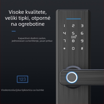 Pametan zaključavanje unutarnjih vrata — SORAY HB-X1, otisak prsta, Wi‑Fi i Bluetooth, vrijeme skeniranja <0,05 s, napajanje DC