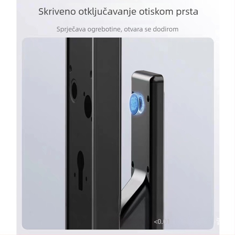 Pametna brava za vrata s prepoznavanjem lica, pristup otiskom prsta, vizualni prozor kroz vrata i interkom (100 otisaka • >3 000 000 otključavanja • <0,3 s skeniranje • <0,00001 lažno prepoznavanje • -10 do 65°C)