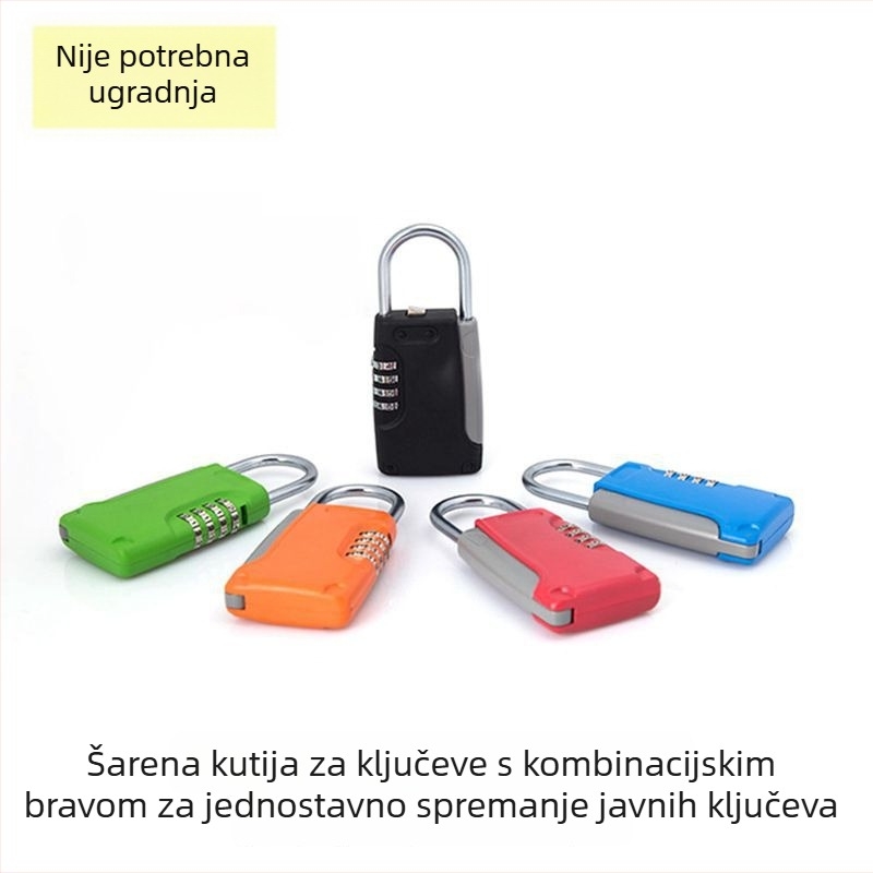 HG5 kutija za ključeve s numeričkim zaključavanjem, cinkova legura, numerički zaključavanje, 6,2 mm debljina zaključnog štapa, 38 mm razmak između šipki, moderni minimalistički stil