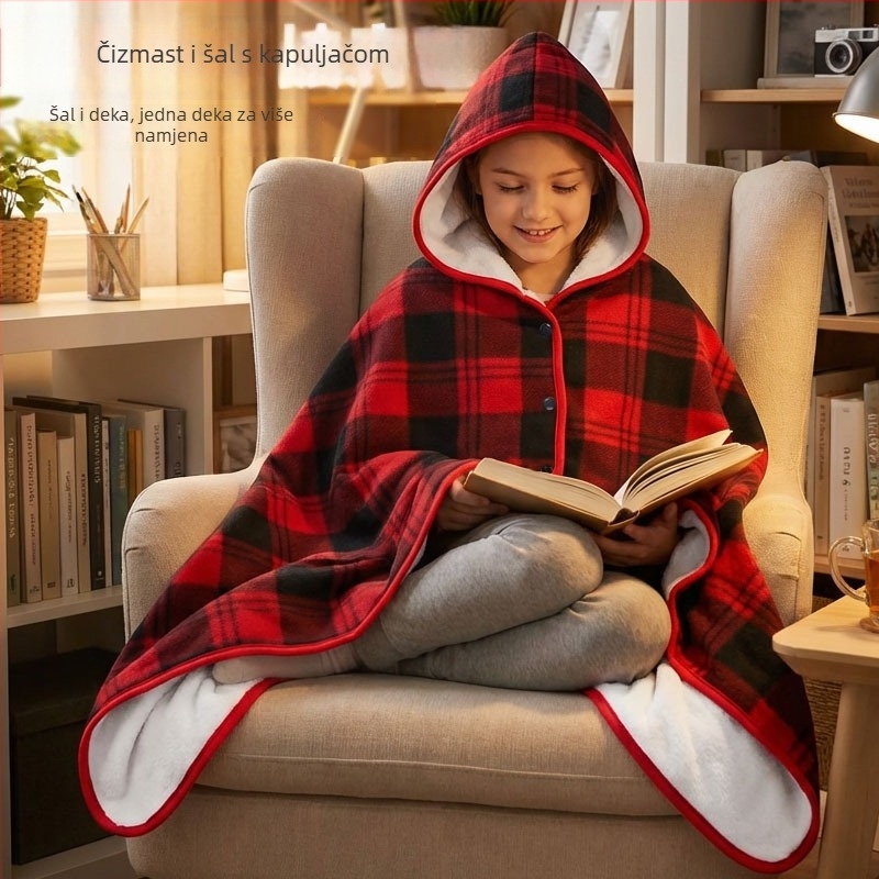 Flanel deka s mikrovlaknima, karirani i kvadratni uzorak, 300–500 g, skandinavski stil