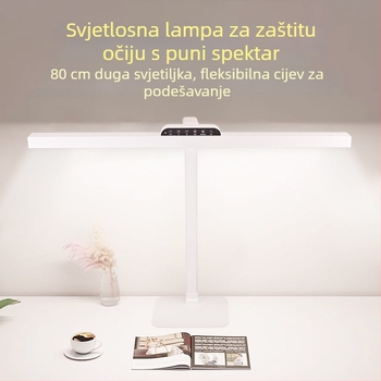 Studijska stolna lampa s zaštitom očiju i protiv odsjaja, sve-spektarno svjetlo za učenike i djecu, metalni sjenil, dodirni prekidač