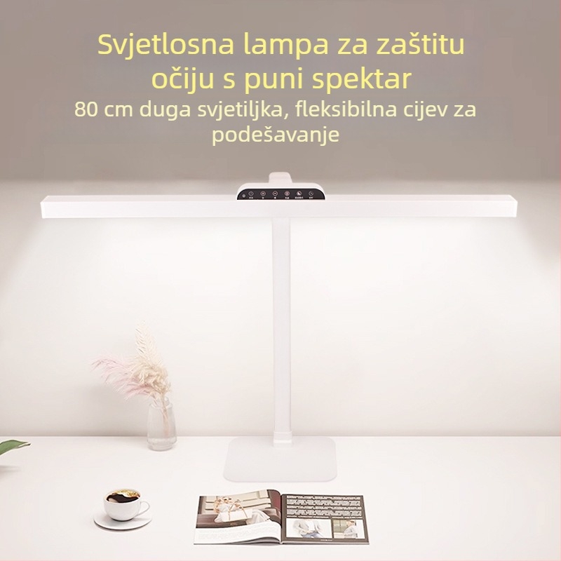 Studijska stolna lampa s zaštitom očiju i protiv odsjaja, sve-spektarno svjetlo za učenike i djecu, metalni sjenil, dodirni prekidač