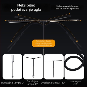 LED stolna lampa s klipsom i fleksibilnim vratom, dvostruka glava, USB napajanje, 12W, aluminijsko sjenilo, zaštita očiju za učenje i čitanje