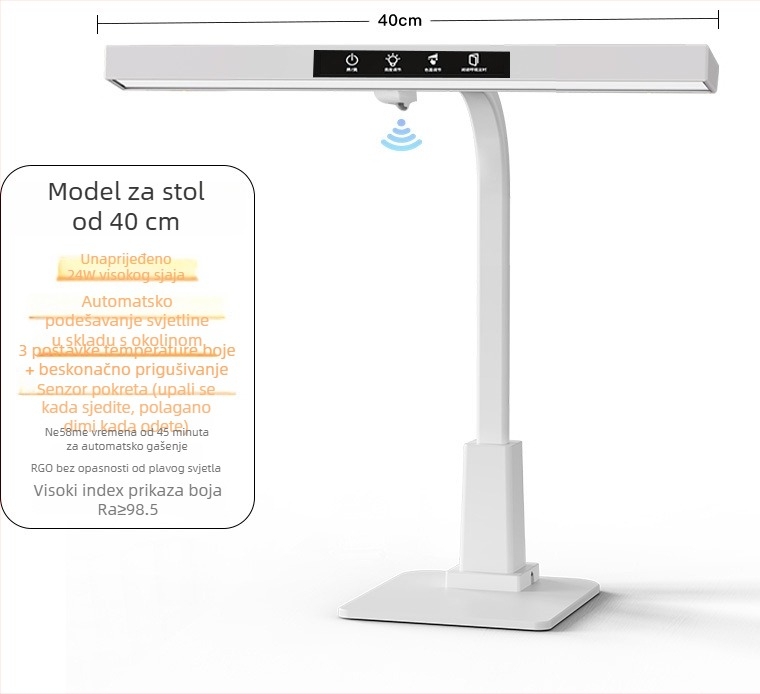 Clip-on stolna lampica s inteligentnim upravljanjem, dodirnim prekidačem, CRI ≥95, niska napetost ≤36V