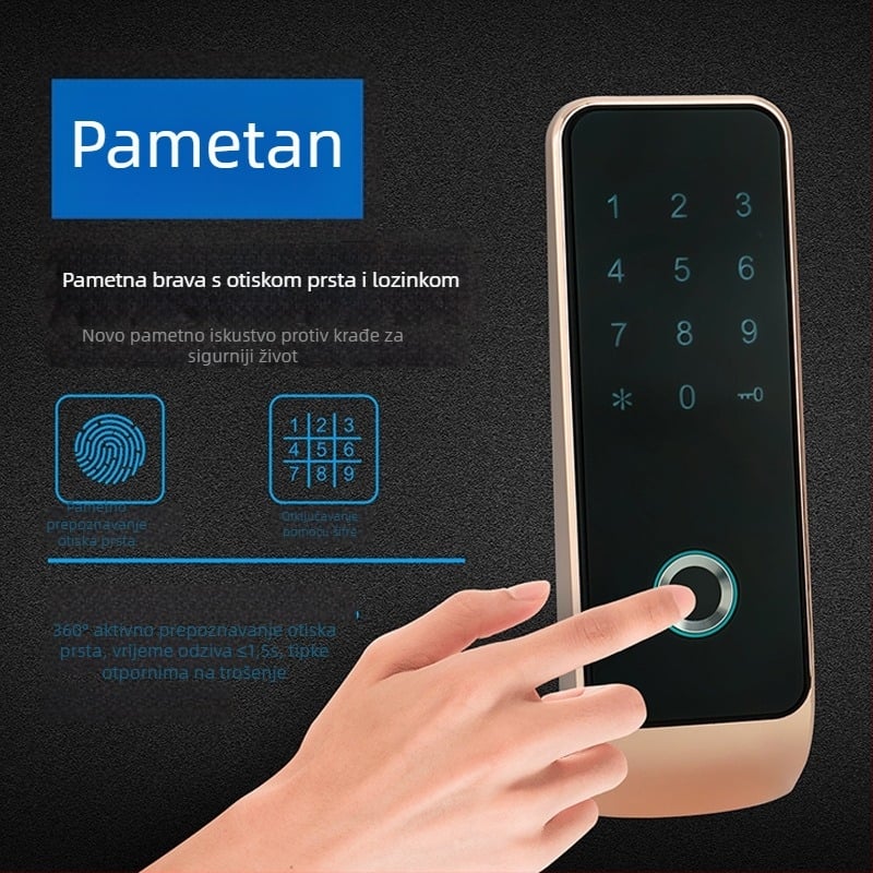 Biometrijsko ormarić-zaključavanje s lozinkom i otiskom prsta; pohranjuje do 50 otisaka; više od 800 000 otključavanja; skeniranje otiska < 1,5 s; tehnologija polovodiča; za vrata i ladice ormarića
