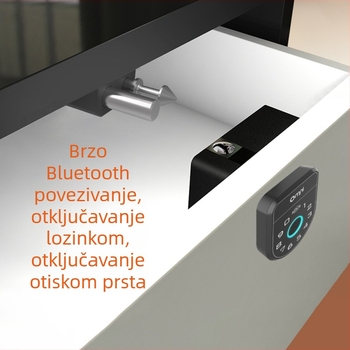 OL603B Pametna brava za ormarić s otiskom prsta, lozinkom, Bluetoothom i RFID – bez bušenja, za dom i namještaj