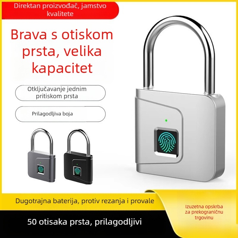 Sigurnosna brava s otiskom prsta za ormariće, model Type C, legura čelika, Mervyn, za ormariće, domove, teretanu i skladišna vrata