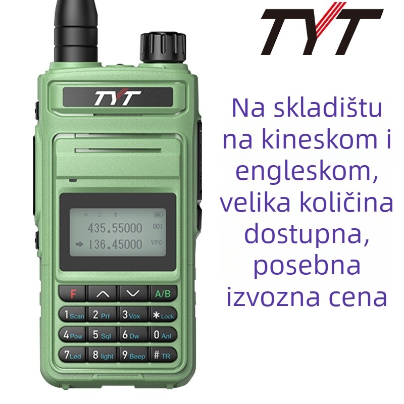 Analogni walkie-talkie 5W, raspon frekvencija 136–174/400–520 MHz, 200 kanala, domet 3–5 km, Type-C punjenje