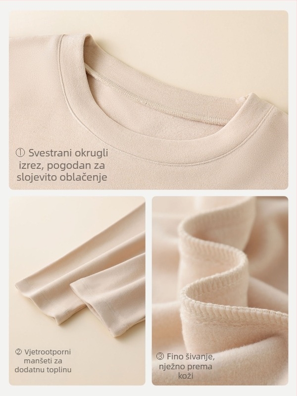 Pleteni T-shirt od akrilnih vlakana, dugi rukavi, okrugli izrez, elegantan gradski stil, zima 2025