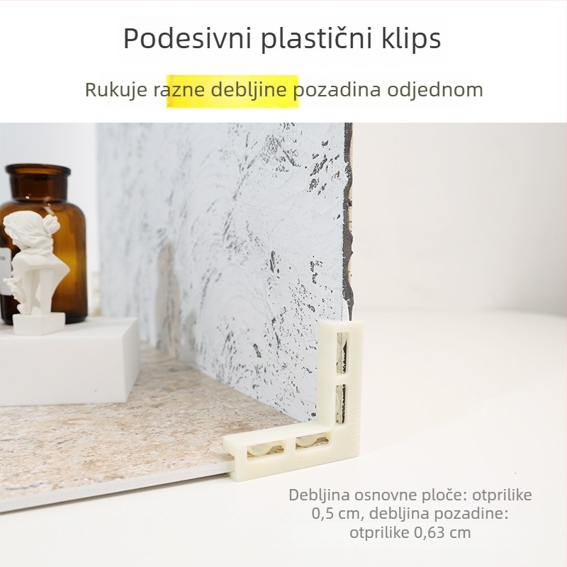 Plastična kopča za pozadinski panel i cementnu ploču, podesiva 4–7 mm, Jingping