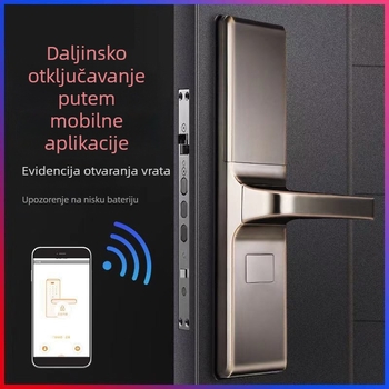 Hairun 6611 Pametna brava s otiskom prsta i Bluetooth, klizni poklop, otključavanje putem aplikacije, 30000 memorija otiska, skeniranje <1 s, lažno prepoznavanje <0,001%, više od 90 milijuna otključavanja, DC napajanje