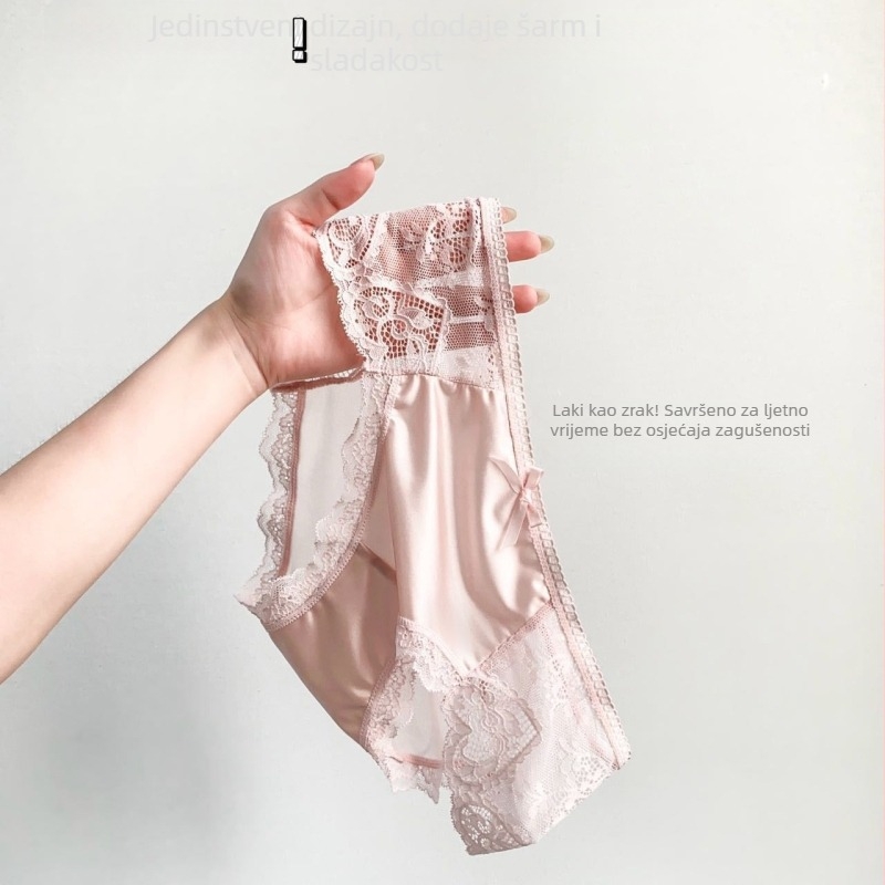 Ženske čipkaste gaćice s cvjetnim uzorkom, srednji porast, pleteni kroj, vanjski materijal nylon 70–80%.