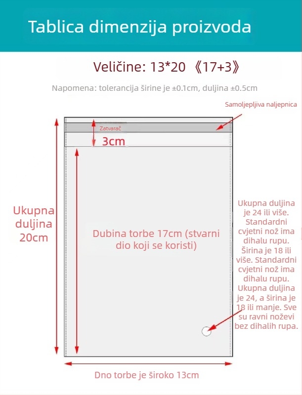 OPP samoljepljiva vrećica, prozirna, debelih stijenki, s tiskanim logom, plastična vrećica za pakiranje nakita, odjeće i maski