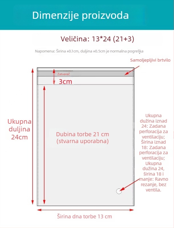 OPP samoljepljiva vrećica, prozirna, debelih stijenki, s tiskanim logom, plastična vrećica za pakiranje nakita, odjeće i maski